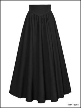 Renaissance Victorian Maxi Skirt Flowy A-Line Long Skirt Elastic Waist